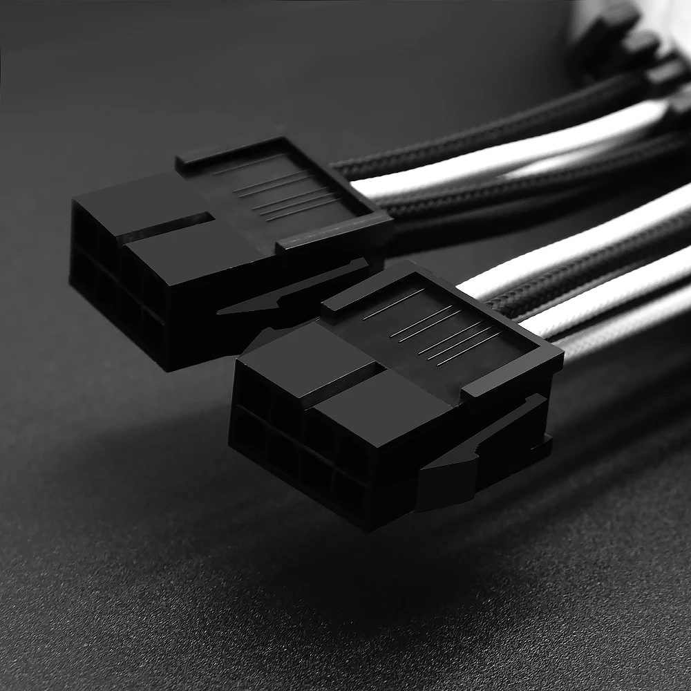Power Supply Cable Sleeves PCIe Molex Micro-Fit 3.0 Connector For NVIDIA Ampere GEFORCE RTX 3070 3080 Black White