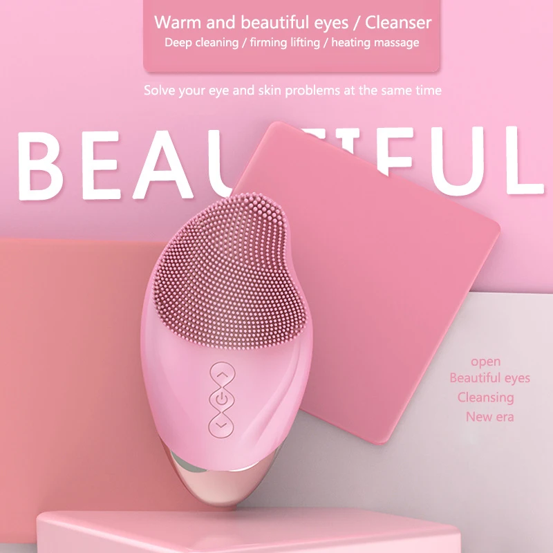Mini Deep cleaning Waterproof Electric Facial Cleansing Brush Ultrasonic Soft Silicone Face Cleanser