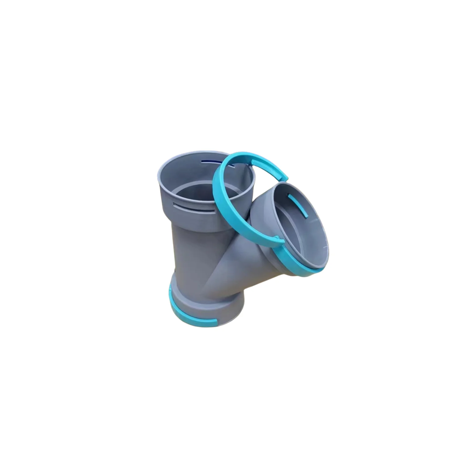 PP material home decoration gray equal diameter PE pipe diagonal tee