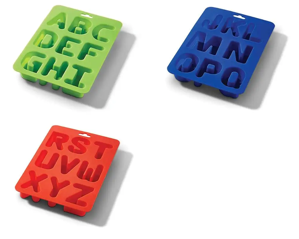 Food grade New design diy food grade cake decoration alphabet silicone molds ice tray