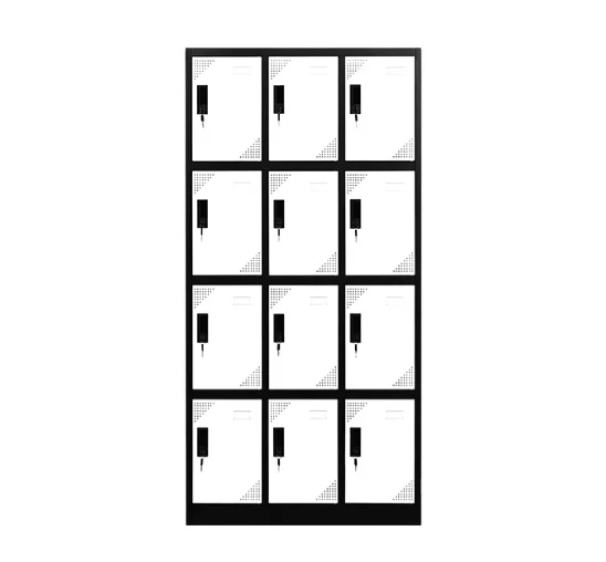 12 Door Steel Locker Metal School Furniture Wardrobe Small Cabinet  Metal Gym School Locker For Office Customized