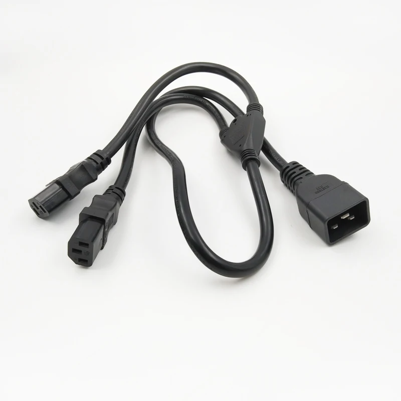 IE C20 splits to 2 C13 Y adapter splitter Power Cord for PDU / UPS