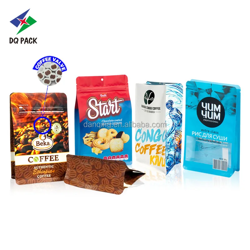 DQ PACK Custom Resealable Plastic Bag Food Grade Stand up Zipper Pouch