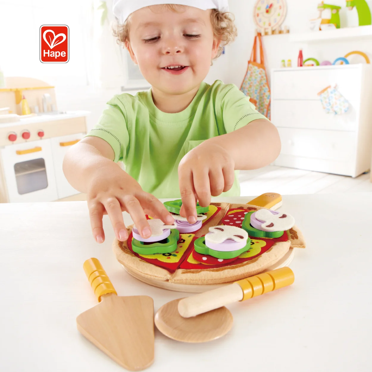 Hape ролевые игры для приготовления пищи домашняя пицца деревянный кухонный набор игрушки детей 3Y +