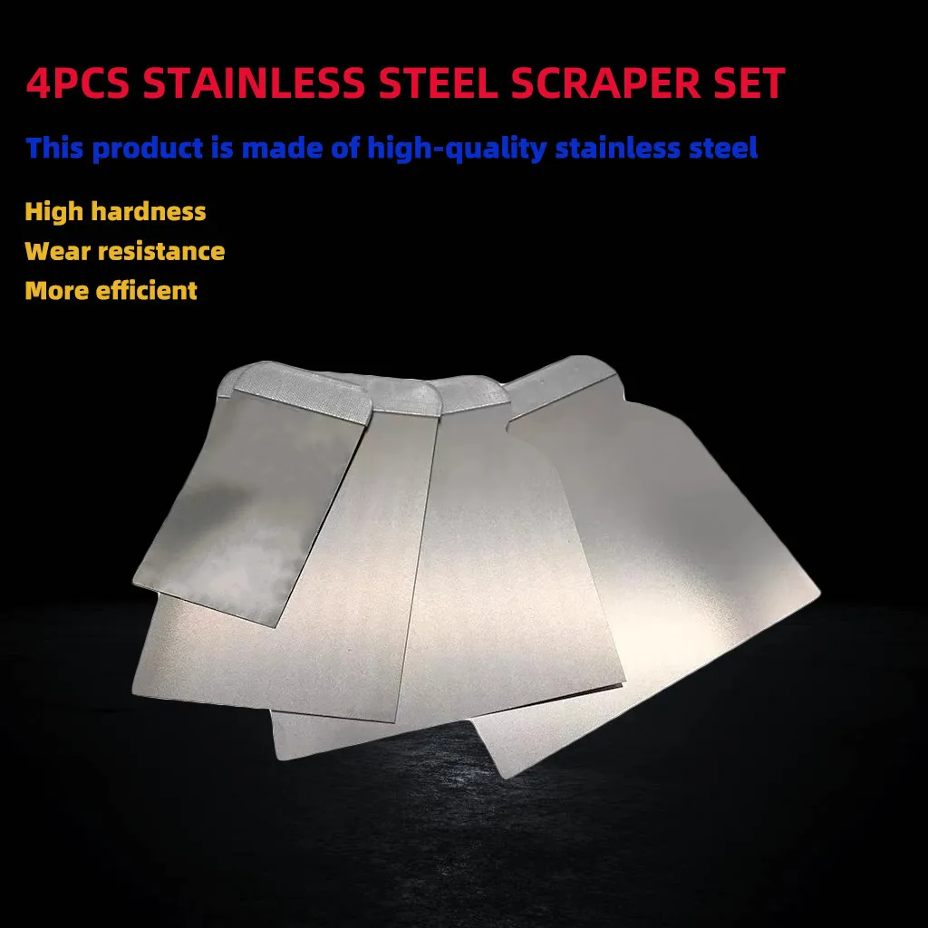 4pcs stainless steel scraper set 50mm80mm100mm120mm putty knife set