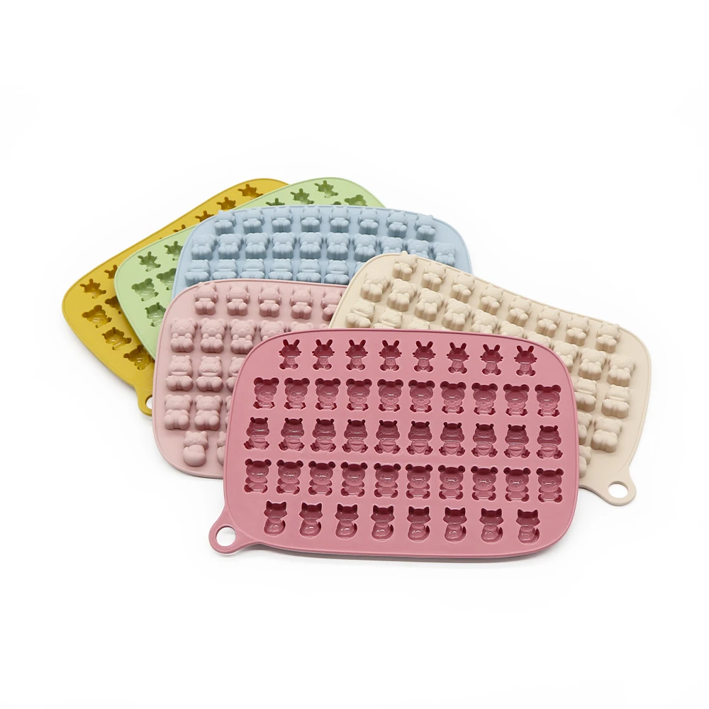 Factory Wholesale Custom BPA Free Ice Cube Tray Bear Shape Mini Chocolate Gummy Candy Molds Silicone