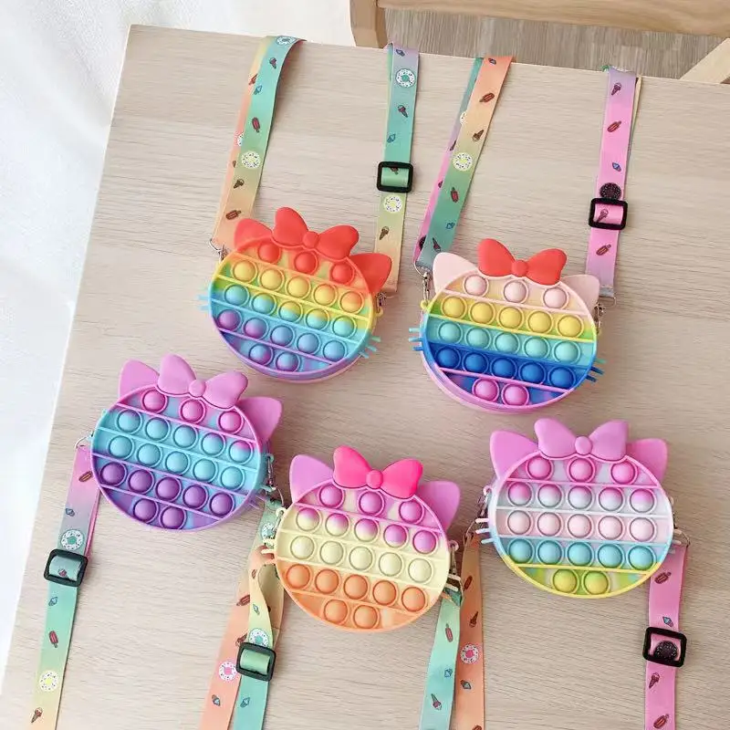 new small handbags cross body bubble sensory hand popits shoulder bags wallets lucky hello kitty pop it coin purse for girl