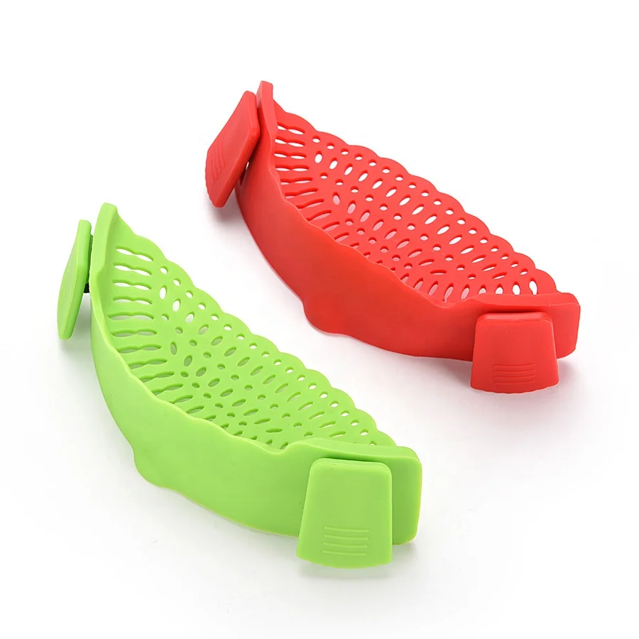 
Heat Resistant Fits all Pots and Bowls Kitchen food Strainers, Clip On Silicone Colander 