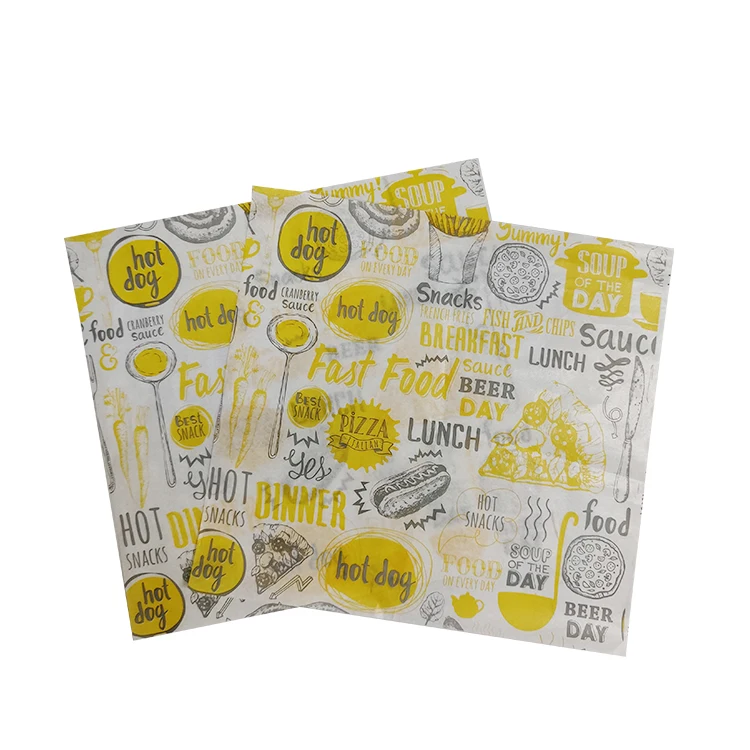 Изготовленный На Заказ печатный логотип и размер экологичный бумажный оберточный Бургер