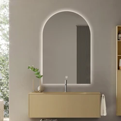 led vanity mirror irregular shaped lighted makeup mirror arch