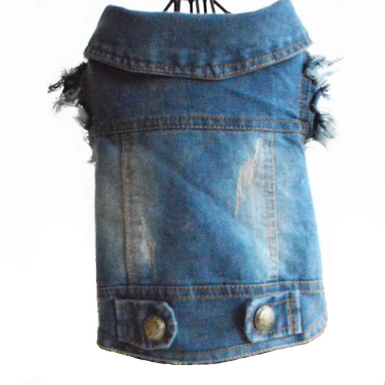 Dog Jean Jacket Blue Puppy Denim T-Shirt Puppy Machine Washable Dog Jeans Clothes