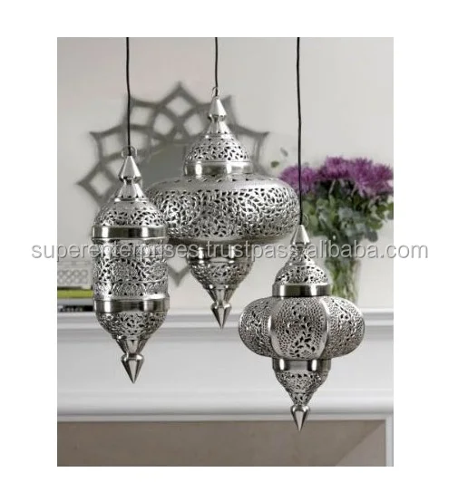 Hanging Moroccan Metal Candle Lanterns