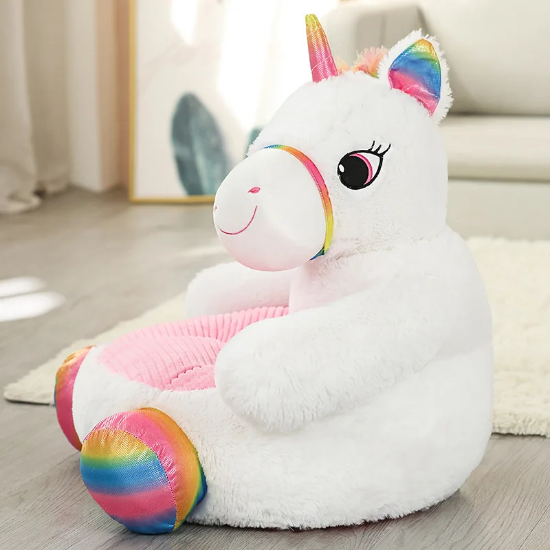 China Supply 3 Layers Foldable Mini Plush Baby Sofa Animal Character Baby Plush Chair Stuffed Chair