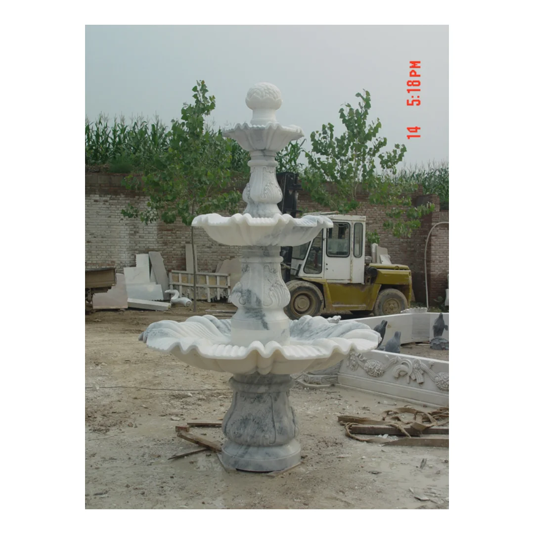 White Marble  Water Fountain Sculpture Stone carving Water Fountain