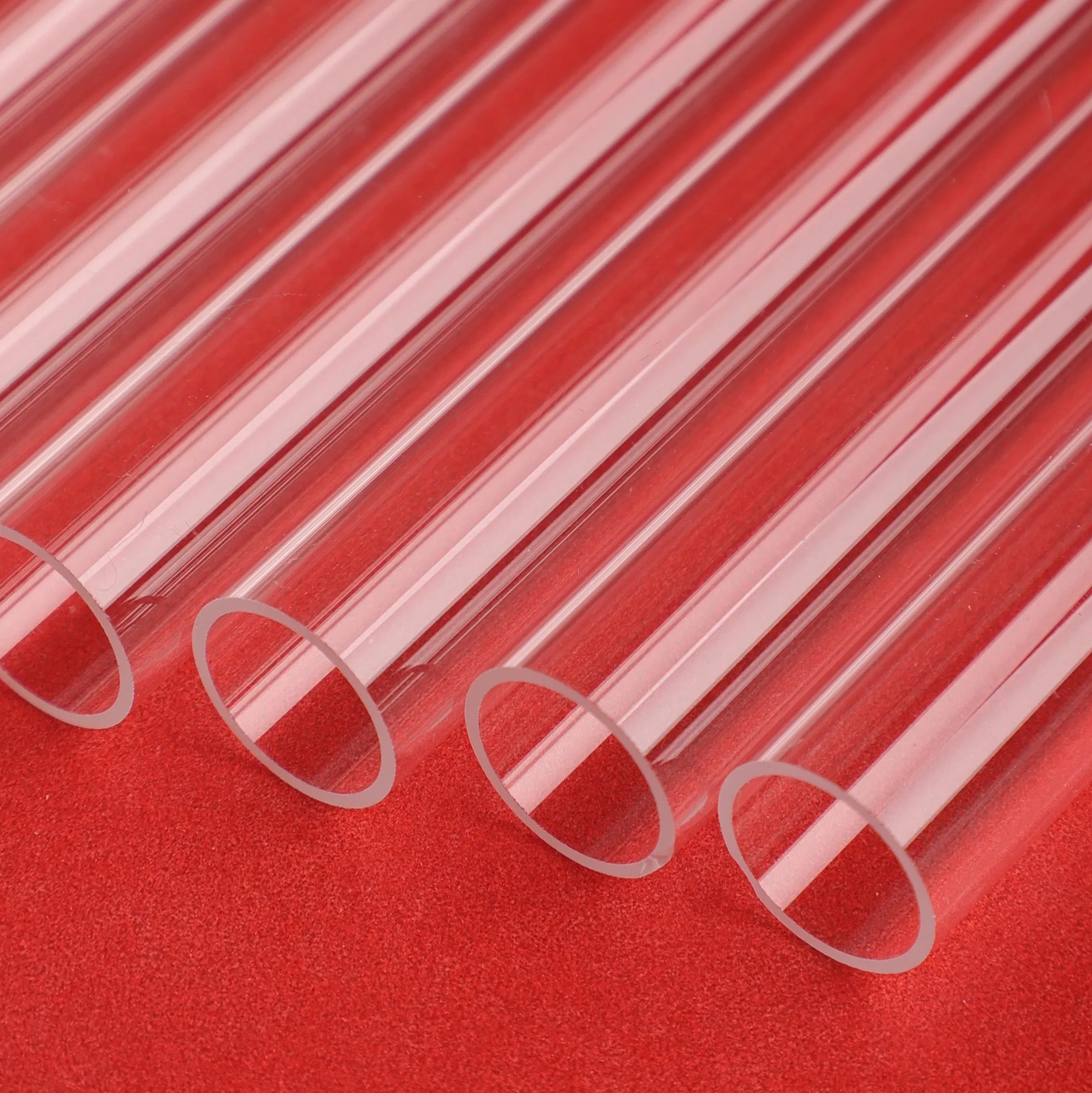 Tuohai Customised Clear Heat Resistant quartz glass tube cylinder frosted quartz tube flange