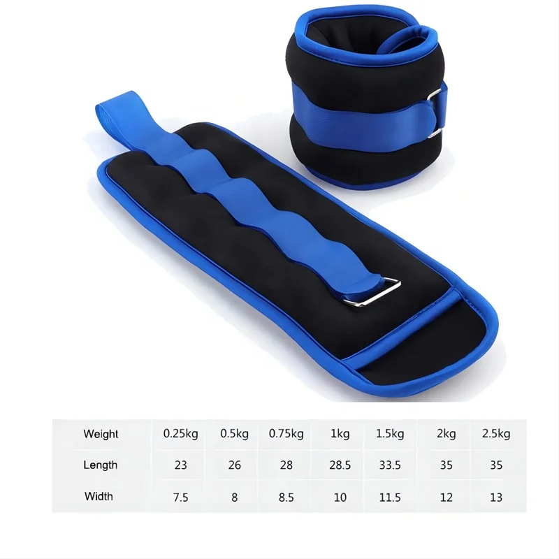 Durable Gym Fitness Exercise Training 0.25-3kgs Adjustable Wearable Neoprene Leg Ankle Wrist Weights Sandbags