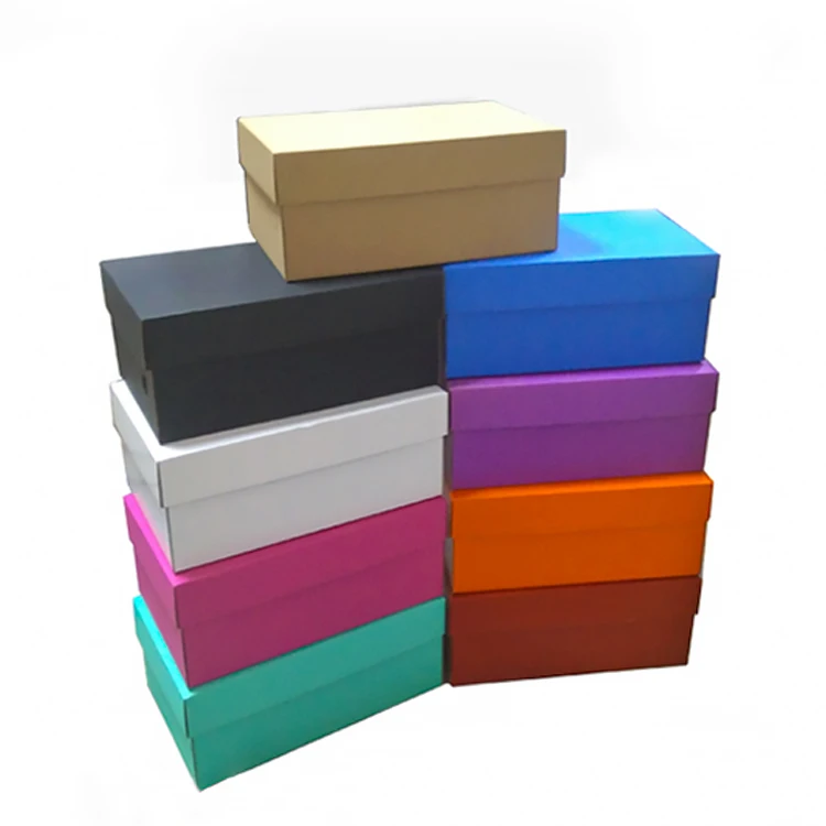 Y91 Spot wholesale blank folding empty shoe box custom printed reusable corrugated white black paper shoe box