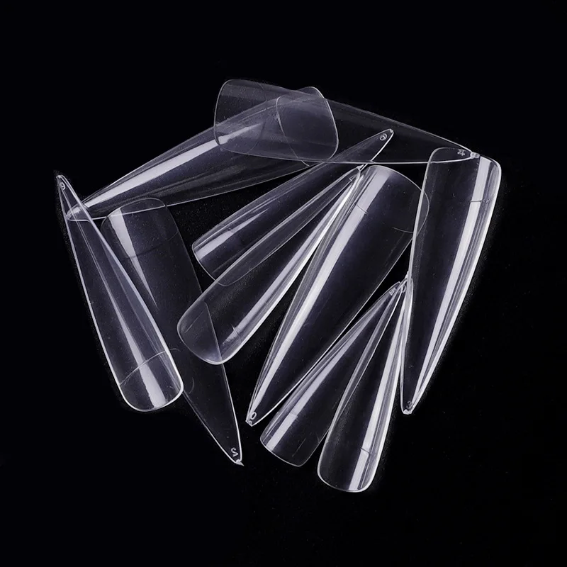 500pcs Natural Stiletto Gel False Art Long Sharp Artificial Finger Nails Tips