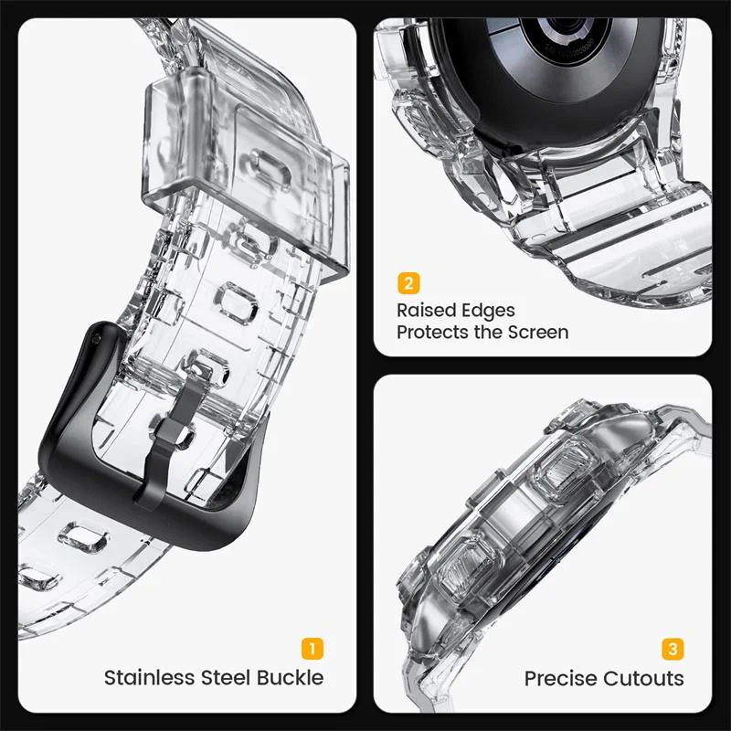 Спортивный прозрачный ремешок + чехол для Samsung Galaxy Watch 5 4 40 мм 44 браслет