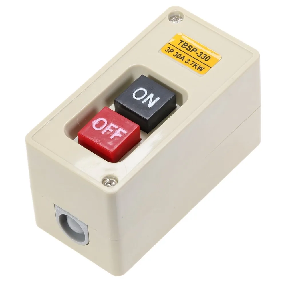TBSP-330 3 Phase 3.7KW 30A Plastic Power Push Button Pushbutton Control on-off Switch Panel