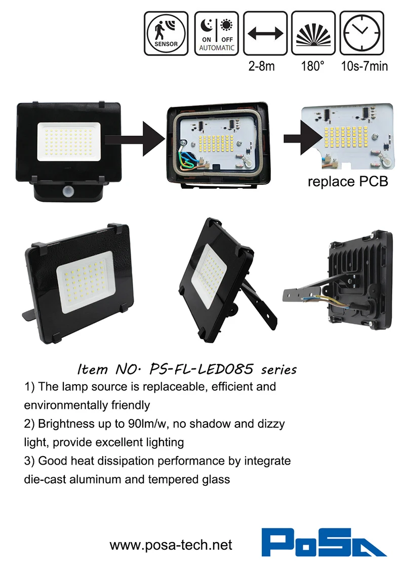 100W 9000lm Security Light Outdoor Motion Sensor, IP44 Waterproof Outside Light with Smart PIR Sensor, Motion Sensor flood light