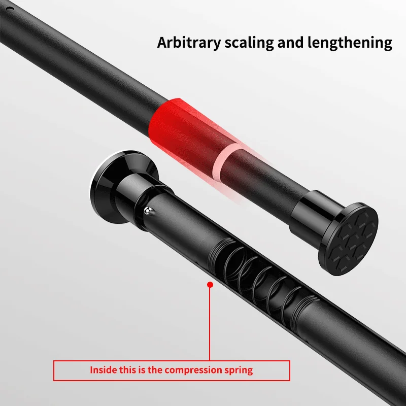 Amazon Hot Telescopic No Drill Anti-rust Resistance Stainless Steel Curtain Rods Multi-purpose Adjustable Shower Curtain Rods