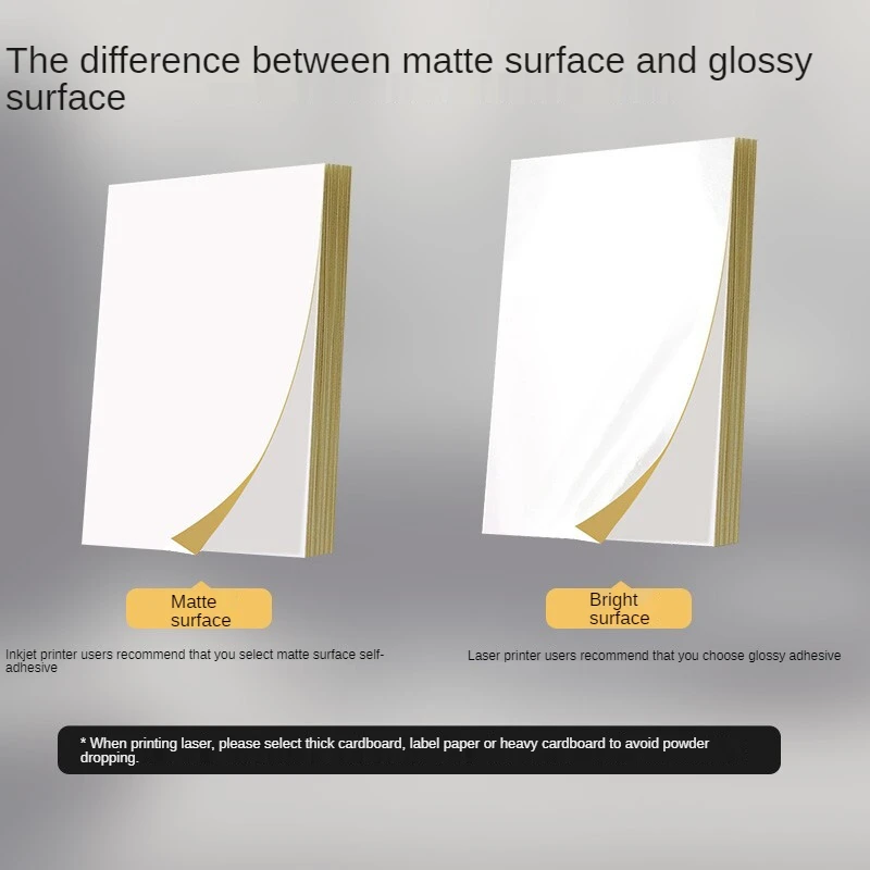 Factory wholesale 400 sheets/pack A4 matte self-adhesive printing paper paper label sticker A4 inkjet printing self-adhesive