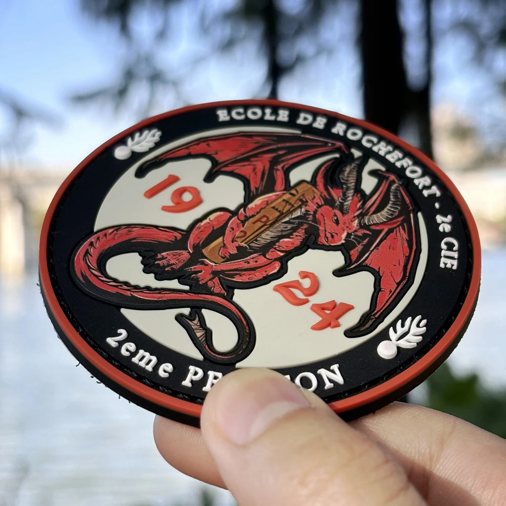 Factory Price Cartoon Pvc Patch Embossed Logo 3d Sew Iron on Hook and Loop Silicone Pvc Rubber Patch