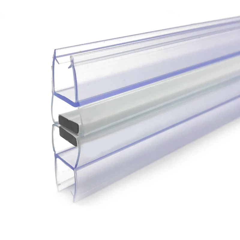 Factory Price 180 degree tempered glass magnetic seal strip for shower door