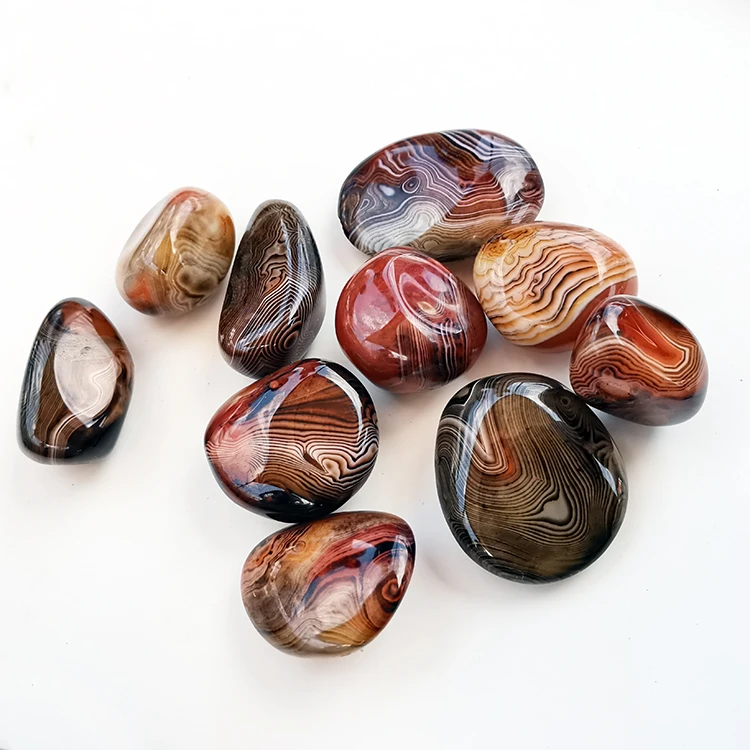 Wholesale Natural Crystal Silk Agate Gravel Sardonyx Tumbled Stone Loose Gemstones Silk Agate Ball for Home Decoration Gift