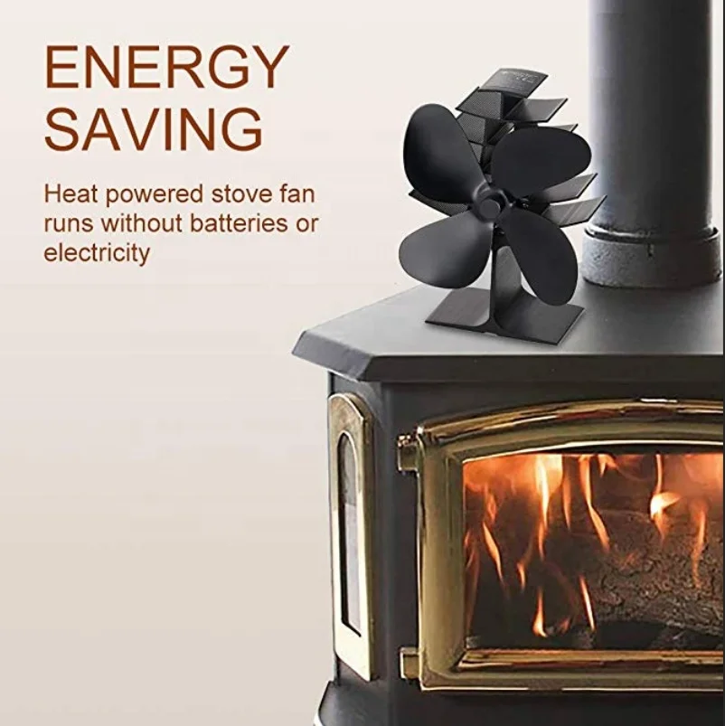 Hearth Fireplace Accessories Heat Powered Mini Wood Stove Fan Fire Stove for Heat Circulation Saving Fuel