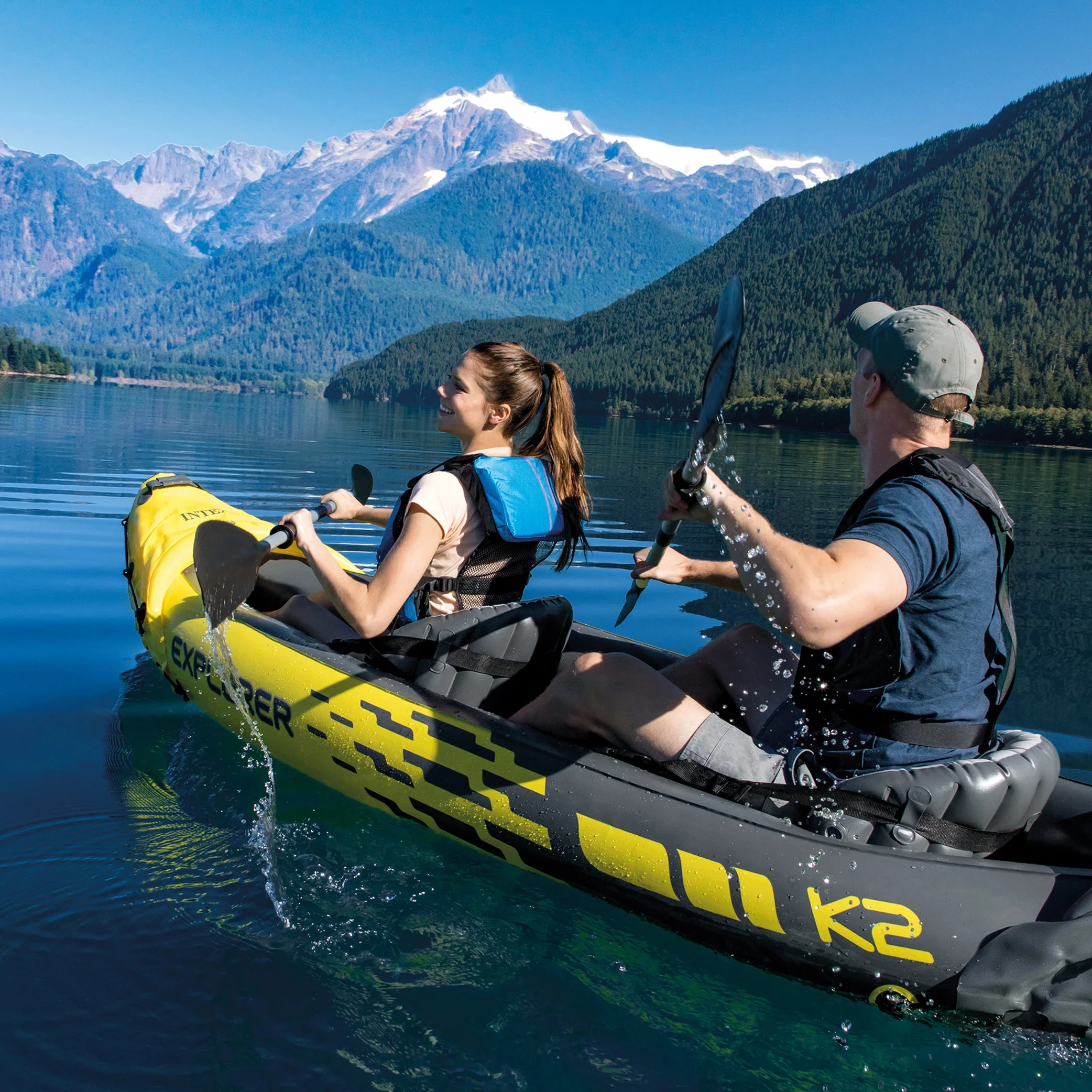 68307 Intex оптовая продажа надувные каяк K2 лодка для рыбалки с веслом гребные лодки из ПВХ по цене