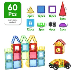 Low MOQ quality plastic building blocks magnetic toys 100 120 pcs set strong magnet tiles for kids