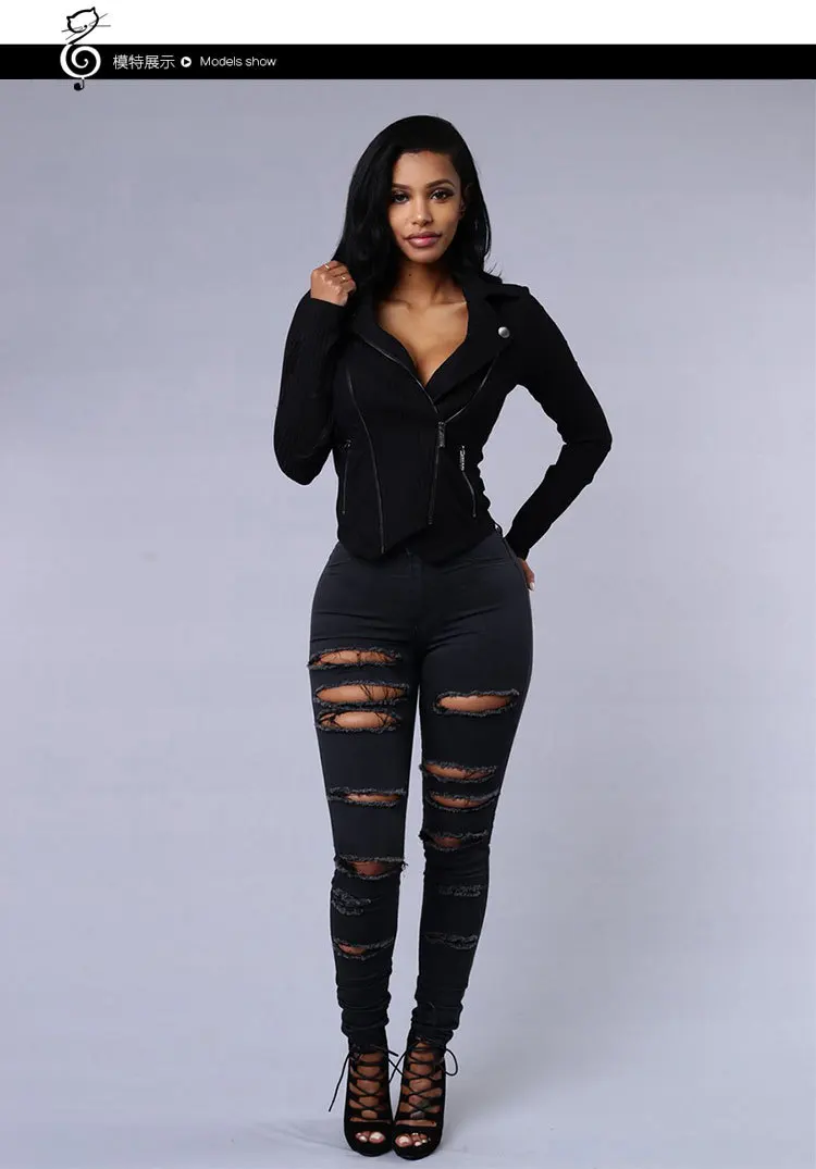 XM-2022 new90814 Factory Jeans High Waist Ripped Jeans Women Washed Flare Denim Jeans