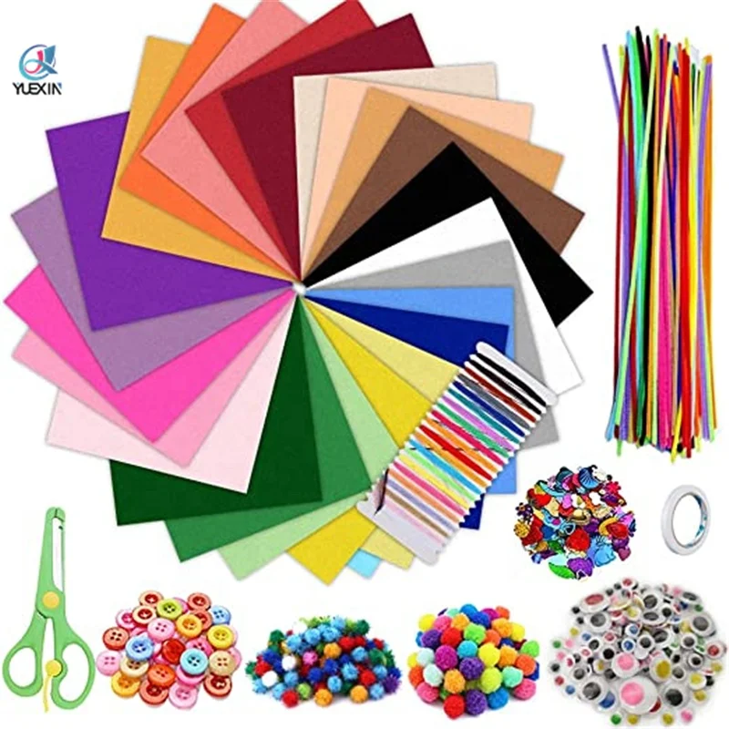 ECO-friendly soft polyester craft felt fabric with 40 unique colors in stock