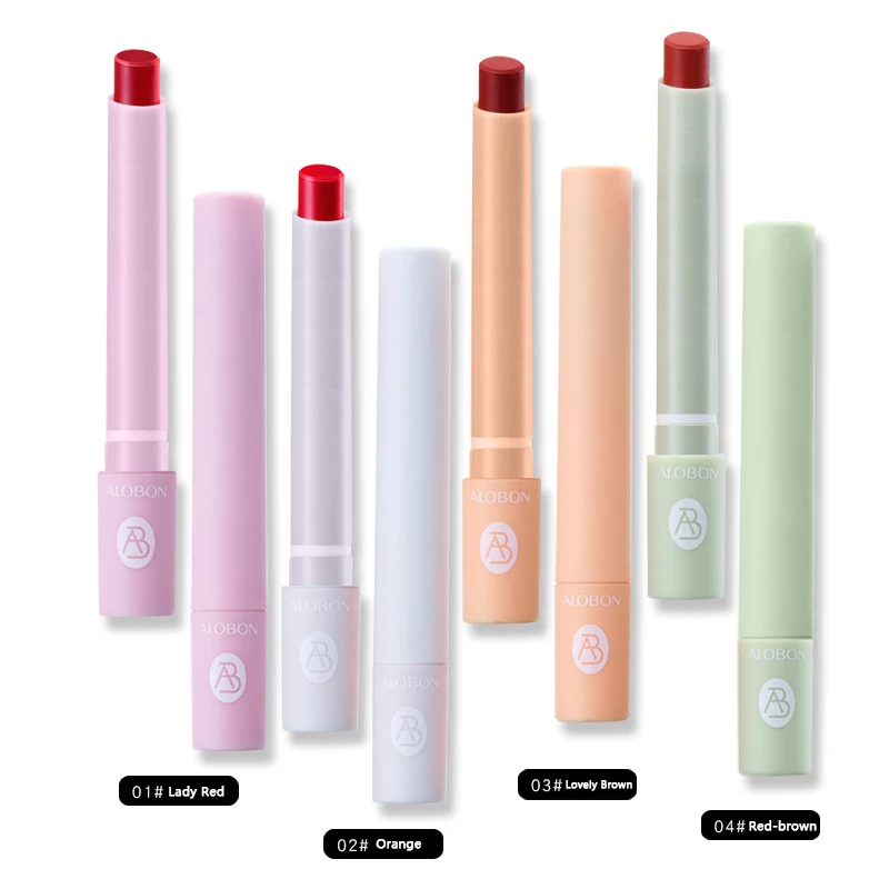 Alobon Waterproof Sexy Mini Smoke Cigarette Vegan Herbal Long-lasting 4 Color Matte Lipstick