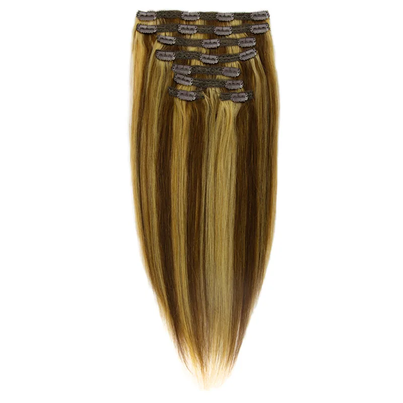 Salon Professional 100% human hair 14-22 inch  8 piece Clip In Hair Extensions