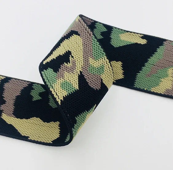 hot selling factory supply custom camouflage color nylon jacquard webbing elastic band