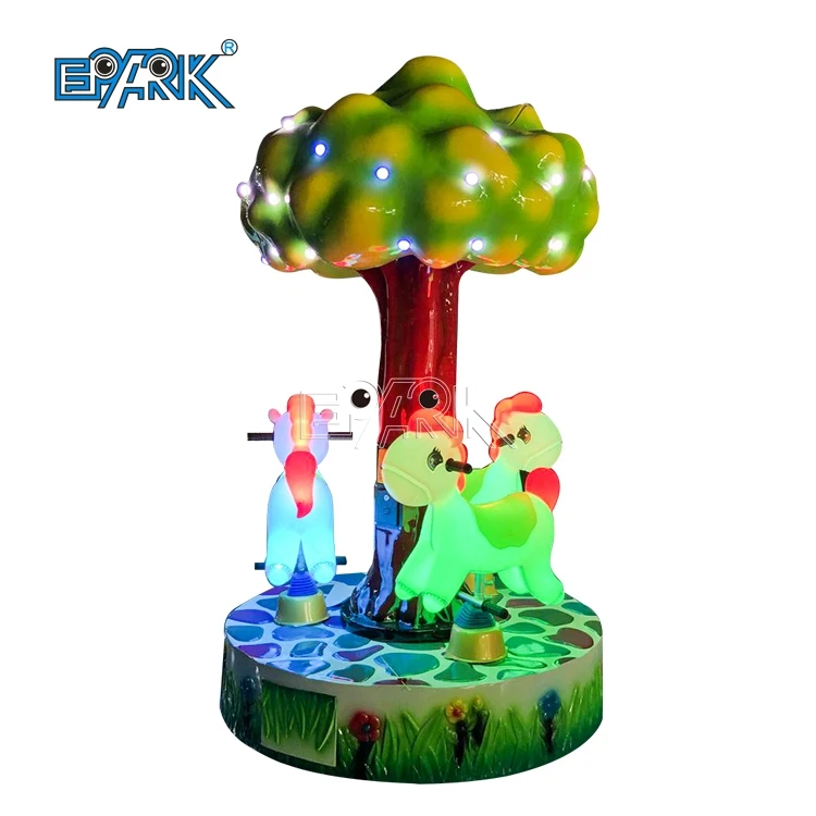 Coin Operated Kid Games Tree Carousel for 3 Players Kiddie Rides Game