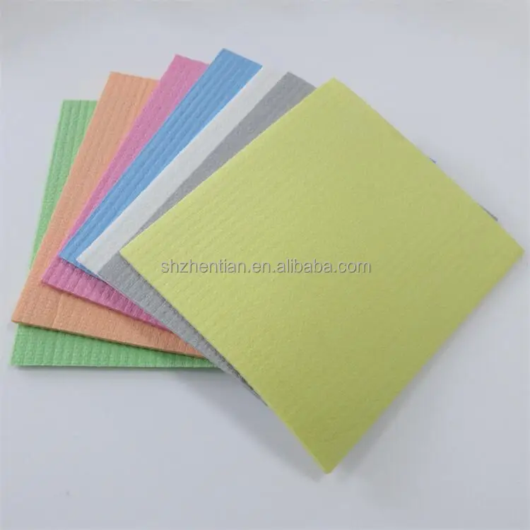 Natural Colorful Wood Pulp Cotton Dishcloth Kitchen Cleaning Cloths with Colorful Sponge Cloth Friendly Cellulose Rags