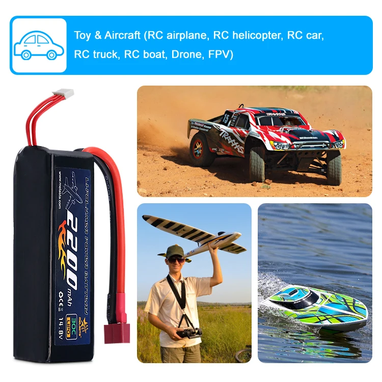 Высокая скорость 14 8 В 4s 2200 мАч 30c длительный срок службы Rc Lipo Аккумулятор для хобби беспилотный автомобиль с разъемом Deans -T