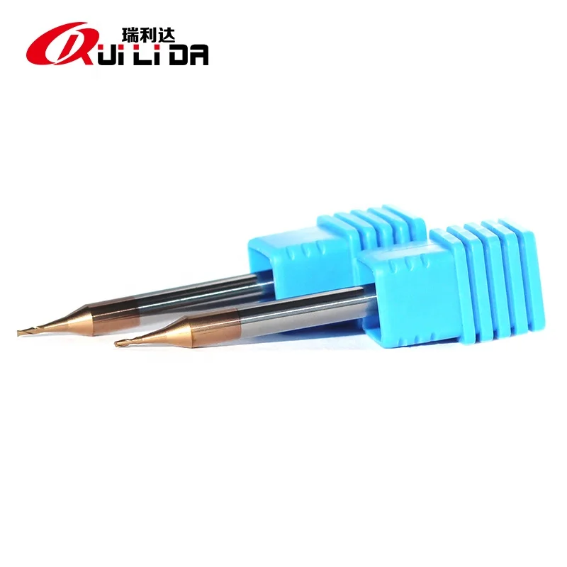 RLD HRC 55 solid carbide micro diameter end mill cutter 2flute cnc cutting tools for jewellery tools