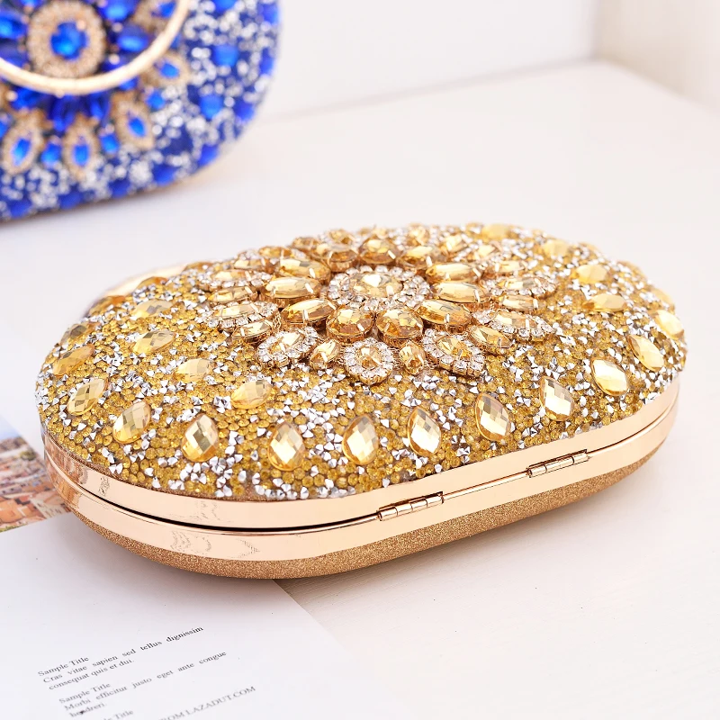 sunflower diamond buckle clutch evening bag dazzling crochet bags for women 2023
