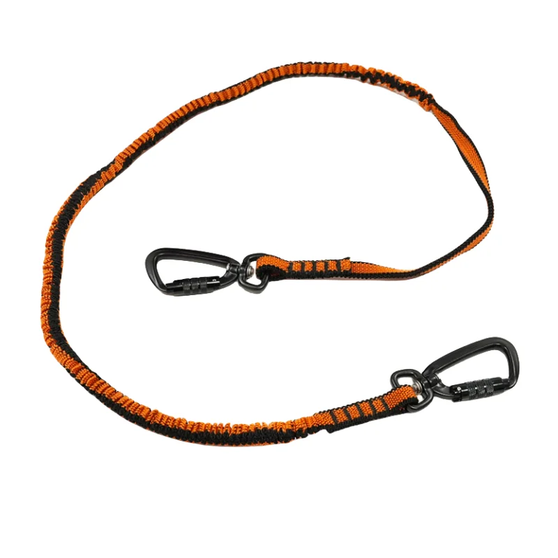 C-PIN 5Kg fall protection bungee elastic webbing tool lanyard tools tethers with 6*60 304 stainless carabiner for tool security