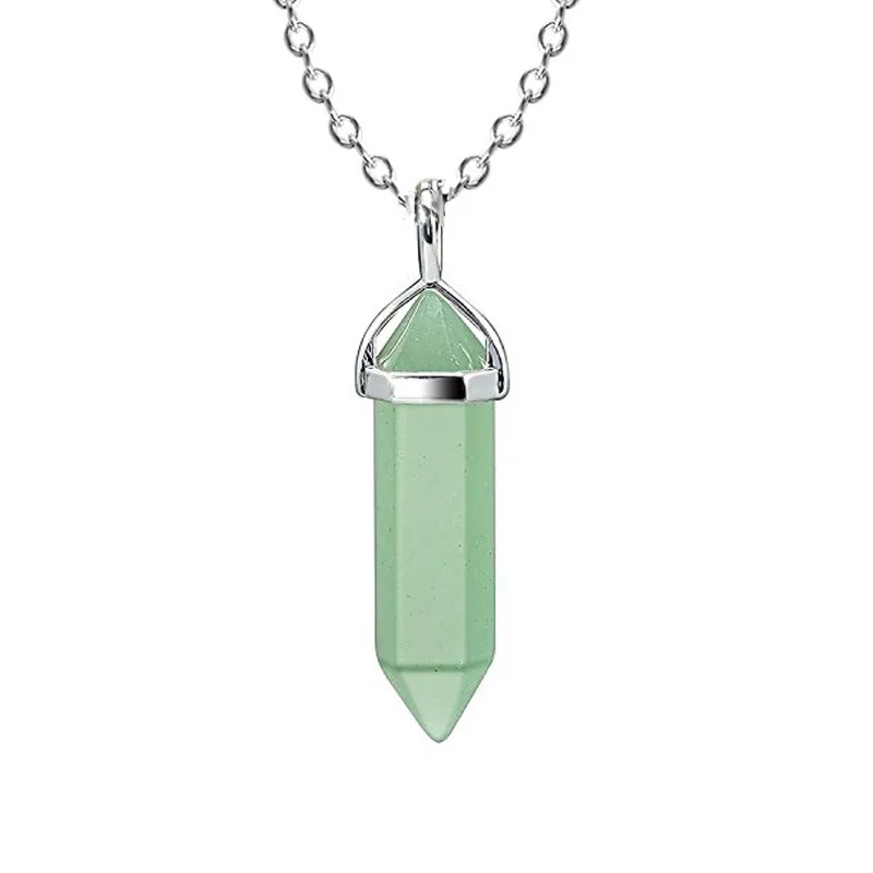 Natural Hexagonal Crystal Necklace Reiki Healing Crystals Pendant Wire Wrapped Gemstone Quartz Stone Pendants Necklaces