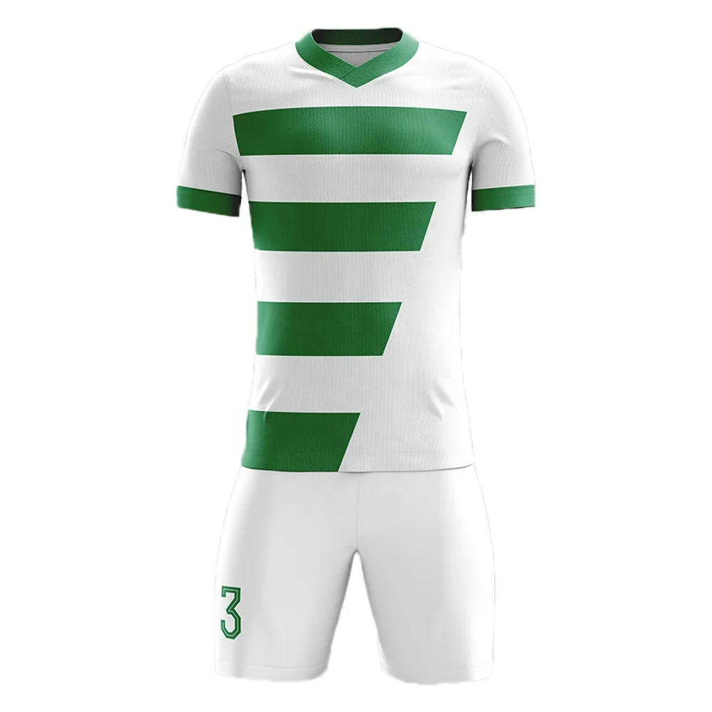 green white Custom Printing Adult Soccer Jersey Set Football Men Training Uniforms Set Foot Team Customized Jersey