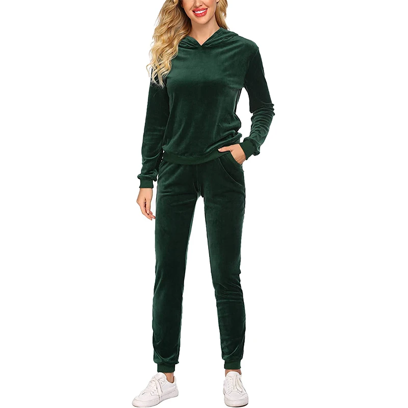Custom Your Hoodies Women Tracksuit Set Velour In High Quality Slim Body Parttre