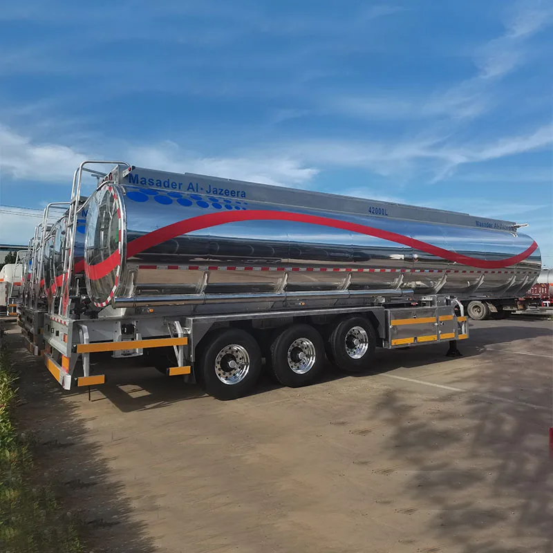 China factory Shengrun brand 42000 liters Aluminum alloy 5454 Oil Tanker/Fuel Tank Semi Truck Trailer with surface mill finished