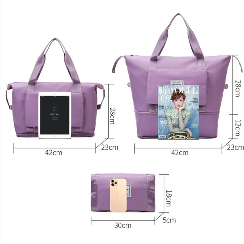 Women Shoulder Bags Large Capacity Foldable Women Oxford Travel Waterproof Oxford Travel Bag