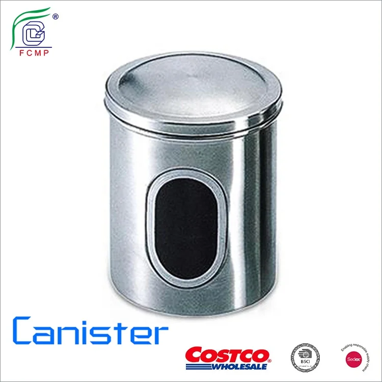 Round Cover Airtight Coffee Container Storage Canister Set Stainless Steel China Kitchen Food Storage Bottles